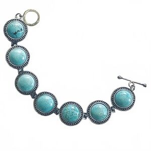 🌻Bracelet with Simulated Turquoise Cabochons